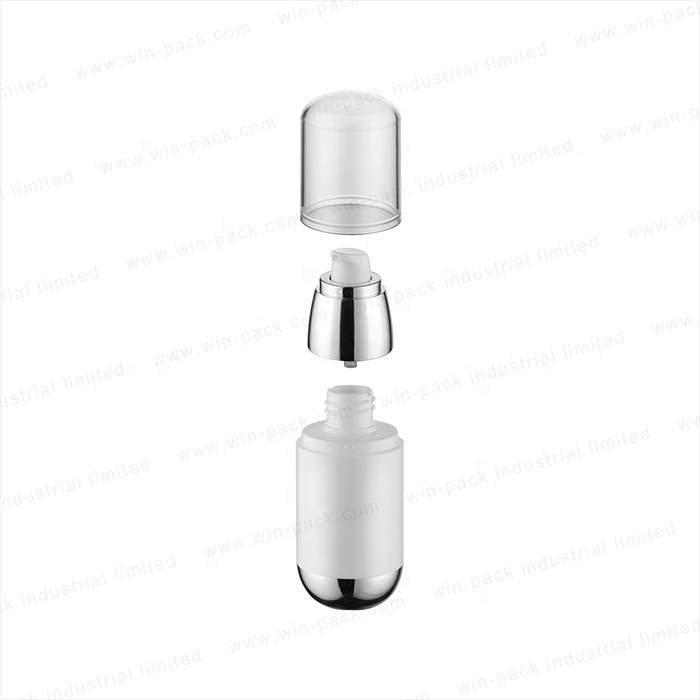 Winpack Elegant White Plastic Airless Pump Bottle with Clear Cap