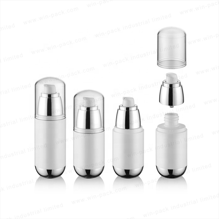 Winpack Elegant White Plastic Airless Pump Bottle with Clear Cap