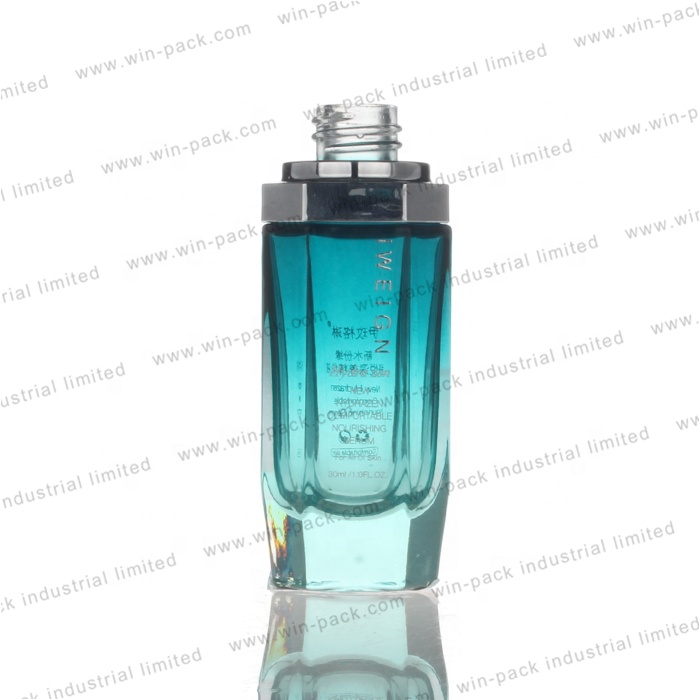 Winpack Factory Sale Gradient Square Dropper Glass Bottle With Aluminum Cap