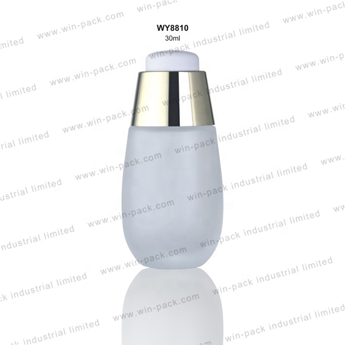 Winpack Factory Sell Cosmetic Frosting Bottle Dropper Glass With Aluminum Cap