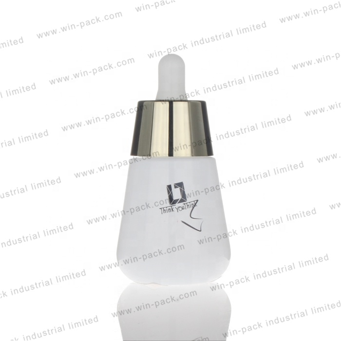 Winpack Factory Sell Cosmetic Frosting Bottle Dropper Glass With Aluminum Cap