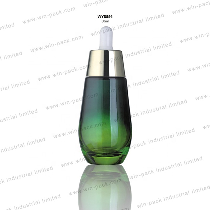 Winpack Factory Sell Cosmetic Frosting Bottle Dropper Glass With Aluminum Cap