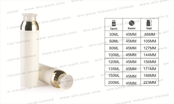 Winpack High Quality Cosmetic White Airless Lotion Skincare Bottle 30ml 200ml