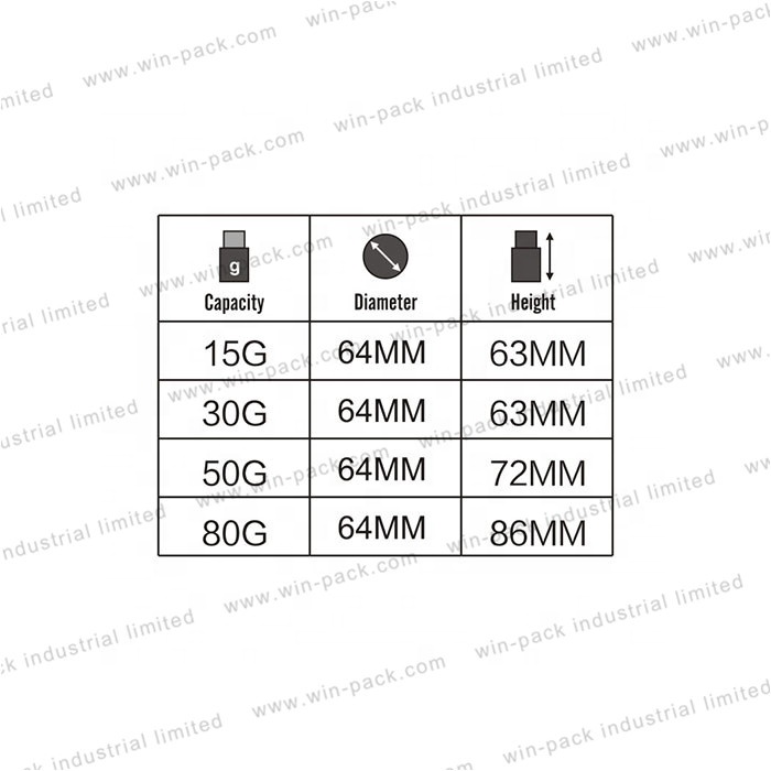 Winpack High Quality Round Plastic Airless Cosmetic Jar 50ml For Cream