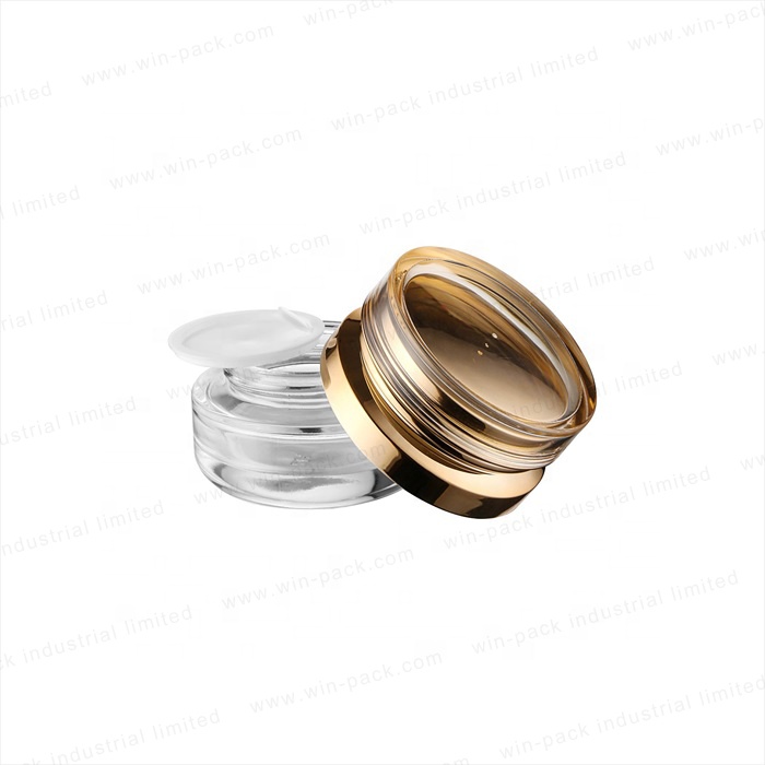 Winpack Jar Square Cream Glass Luxury Acrylic Cap 30g with Gold Skin Care Cream Screen Printing Personal Care Screw Cap