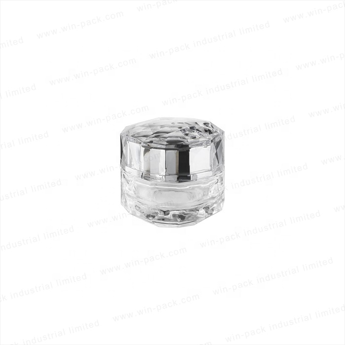 Winpack Jar Square Cream Glass Luxury Acrylic Cap 30g with Gold Skin Care Cream Screen Printing Personal Care Screw Cap