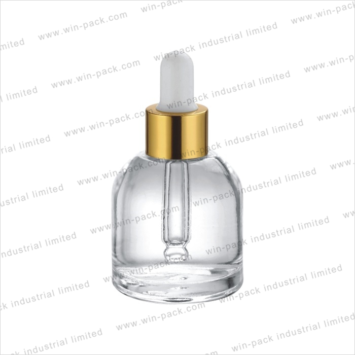 Winpack Luxury Clear Packaging Customization  Cosmetic Bottle 30ml Aluminum Collar