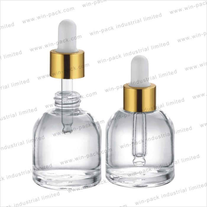 Winpack Luxury Clear Packaging Customization Cosmetic Bottle 30ml Aluminum Collar