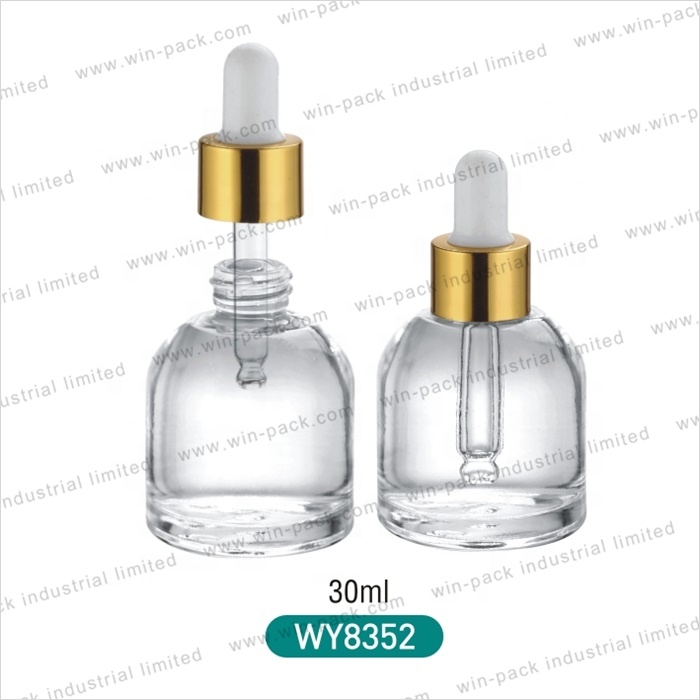 Winpack Luxury Clear Packaging Customization Cosmetic Bottle 30ml Aluminum Collar