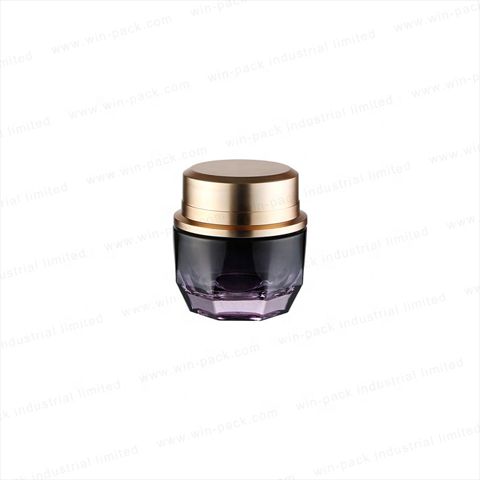 Winpack Luxury Empty 50g 30g Face Cream Glass Gradient Jar with Gold Cap