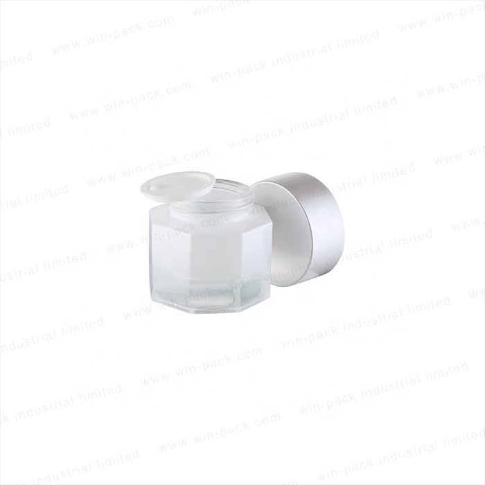 Winpack Luxury Empty 50g 30g Face Cream Glass Gradient Jar with Gold Cap
