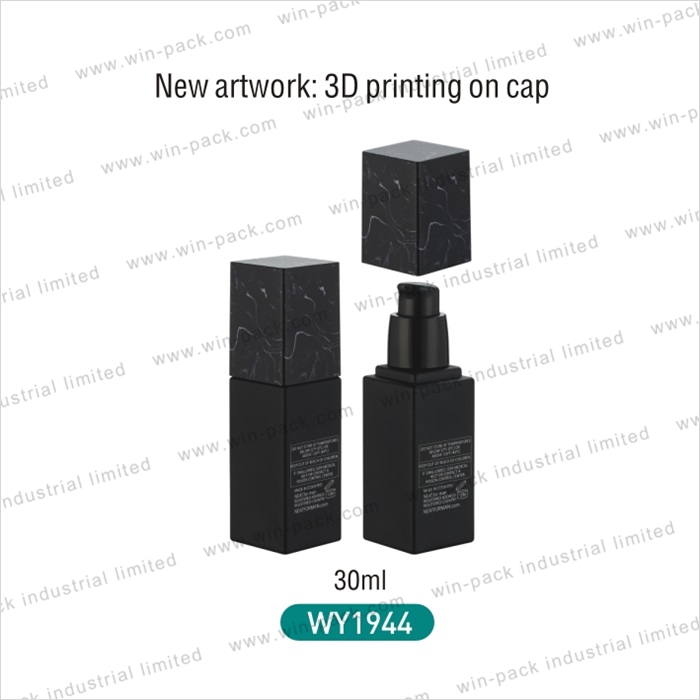 Winpack New Cosmetic Product 3D Printing on Cap Mold Frosted Glass Bottle 30ml Container Essential Oil Screen Printing