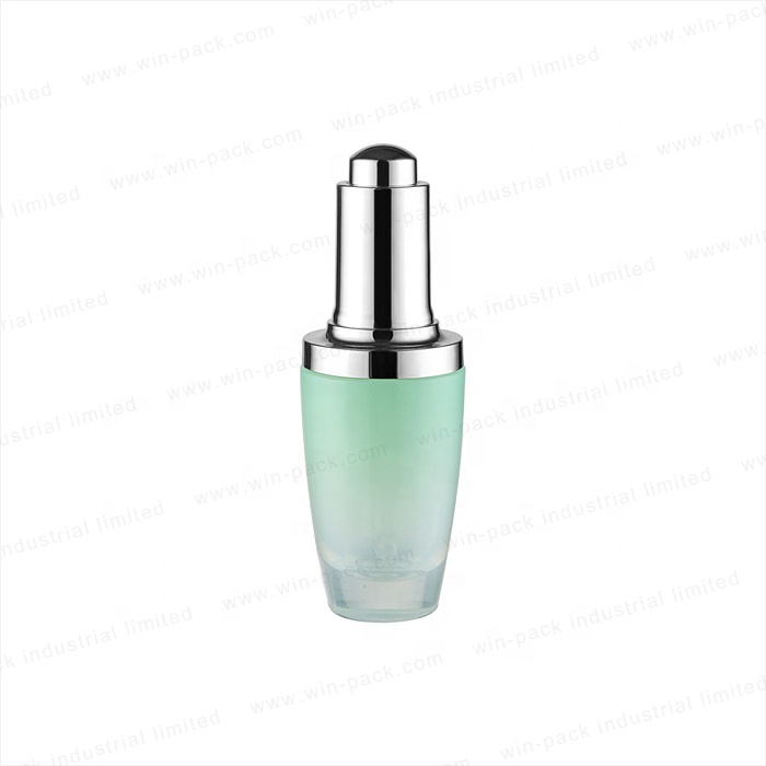Winpack New Design UV Coated Colorful Glass Dropper Serum Bottle With Silver Cap