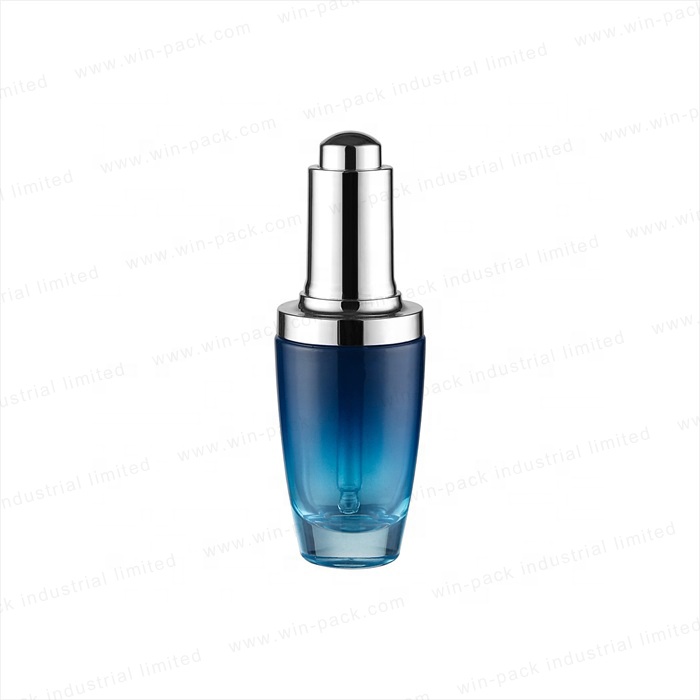 Winpack New Design UV Coated Colorful Glass Dropper Serum Bottle With Silver Cap