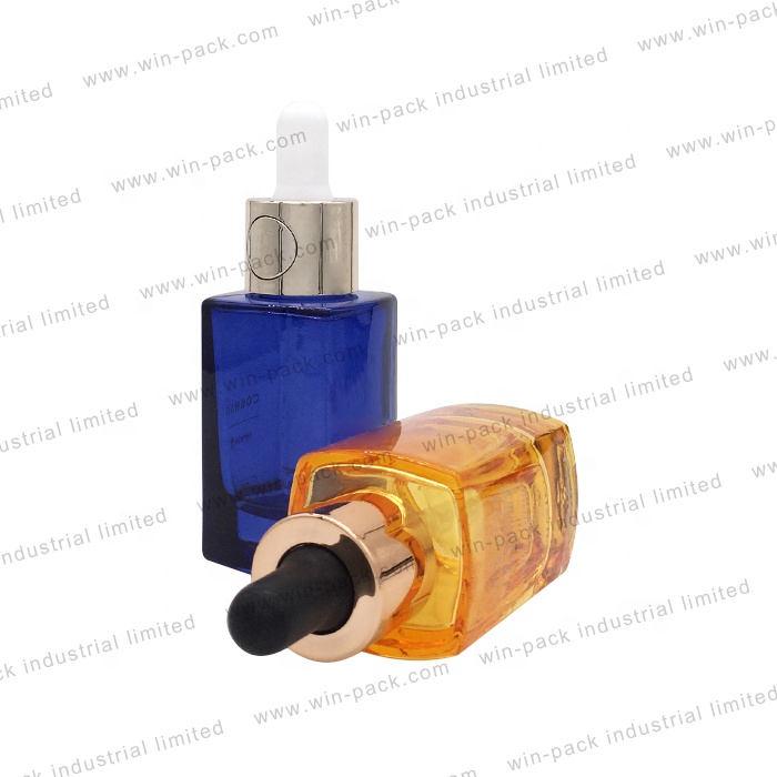 Winpack Newest Crimp On Dropper Frosted Glass Button Bottle With White Rubber Head