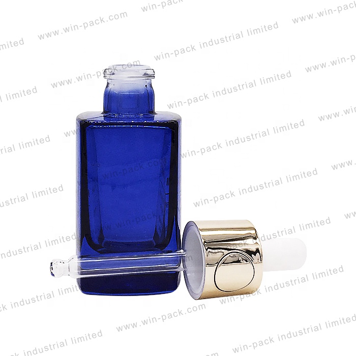 Winpack Newest Crimp On Dropper Frosted Glass Button Bottle With White Rubber Head