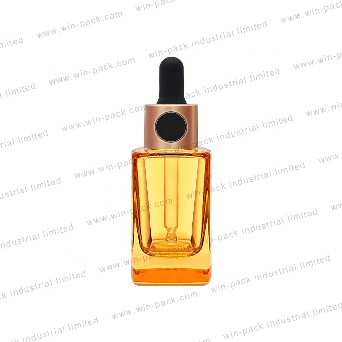 Winpack Newest Crimp On Dropper Frosted Glass Button Bottle With White Rubber Head