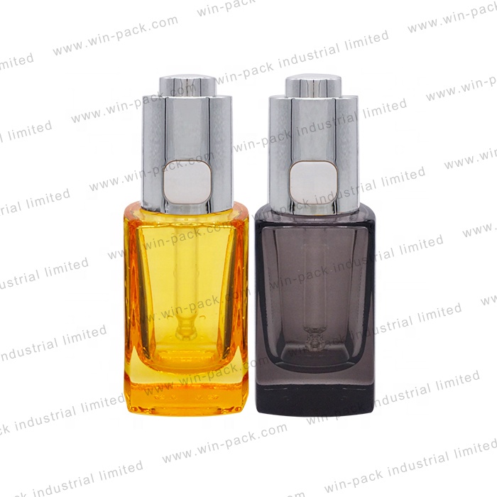 Winpack Newest Crimp On Dropper Frosted Glass Button Bottle With White Rubber Head
