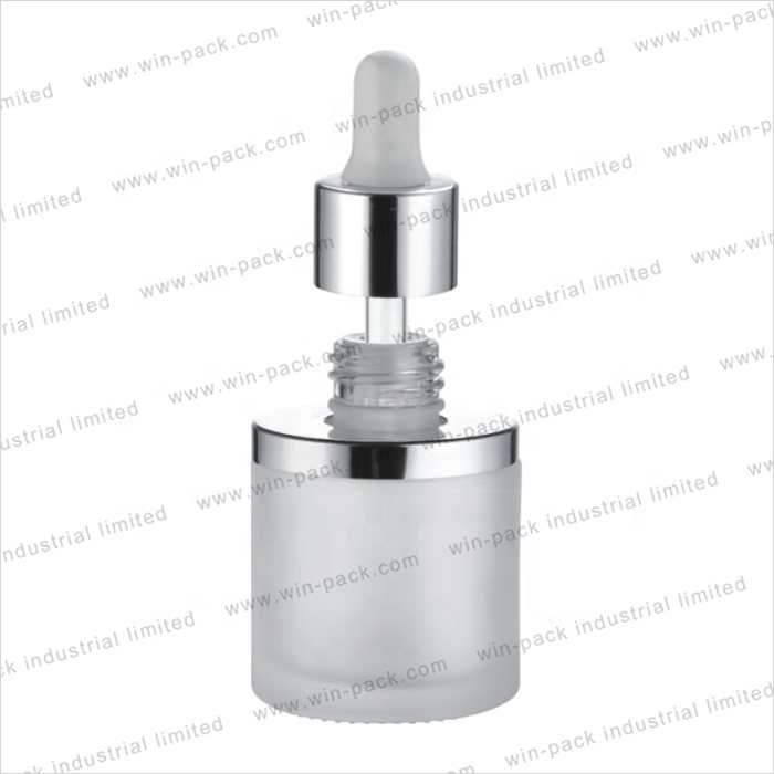Winpack Skin Care Empty Cosmetic Rubber Bulb Dropper  Frosting Bottle   With UV Coated Collar