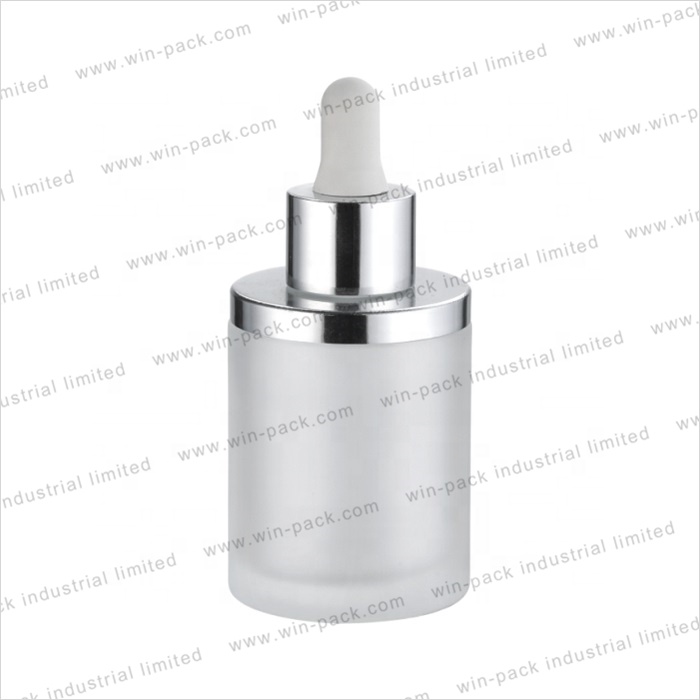 Winpack Skin Care Empty Cosmetic Rubber Bulb Dropper Frosting Bottle With UV Coated Collar