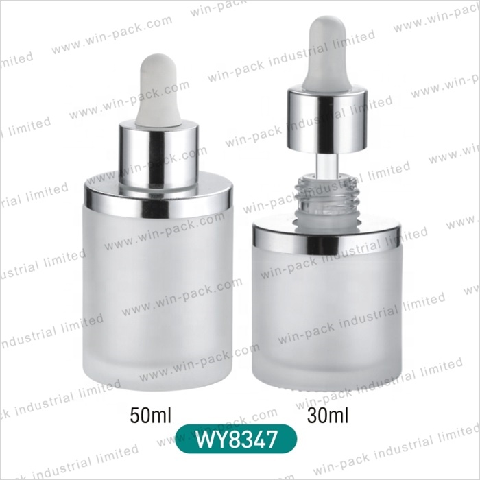 Winpack Skin Care Empty Cosmetic Rubber Bulb Dropper Frosting Bottle With UV Coated Collar