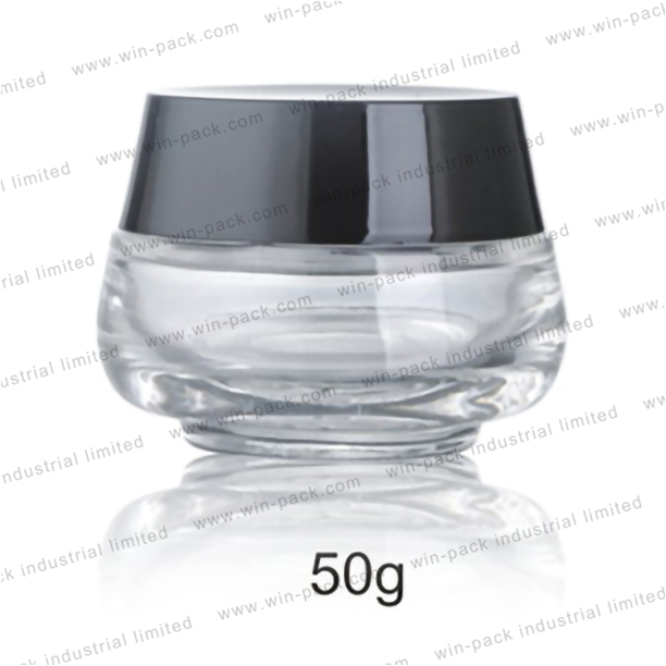 Winpack Wholesale Empty Facial Packing Cream Clear Glass Jar 50g