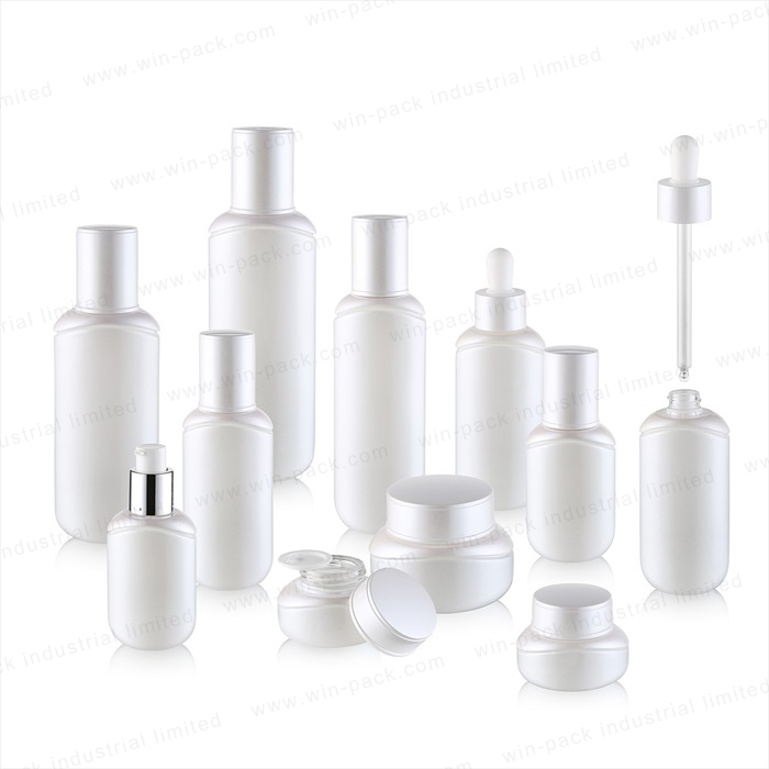 Winpack high graident blue quanity perfume bottle 30ml 50mL 100ml 120ml Pearl white pump glass bottle for lotion and cosmetic