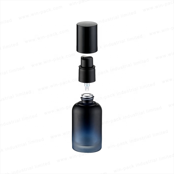 Winpack high quanity 30ml empty glass lotion bottle with pump screw cap for cosmetic skincare packaging