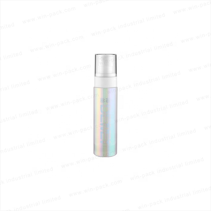 Winpack lotion bottle manufacturers UV coating round lotion bottle with shiny white pump and clear cap for hot sale