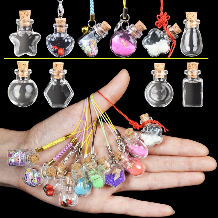 Wishing Glass Mini Bottles Pendants Small Diy Clear Bottles With Cork Diy Cute Jars Christmas Wedding Gifts Vials Glass Bottles