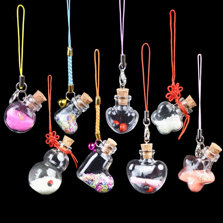 Wishing Glass Mini Bottles Pendants Small Diy Clear Bottles With Cork Diy Cute Jars Christmas Wedding Gifts Vials Glass Bottles