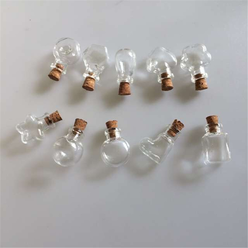 Wishing Glass Mini Bottles Pendants Small Diy Clear Bottles With Cork Diy Cute Jars Christmas Wedding Gifts Vials Glass Bottles