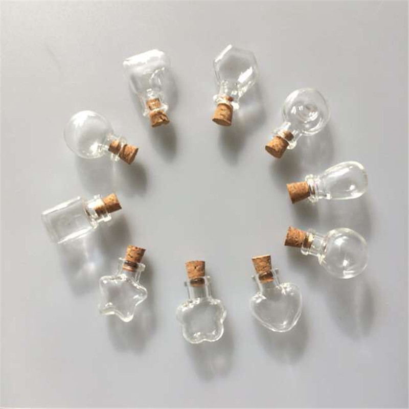 Wishing Glass Mini Bottles Pendants Small Diy Clear Bottles With Cork Diy Cute Jars Christmas Wedding Gifts Vials Glass Bottles