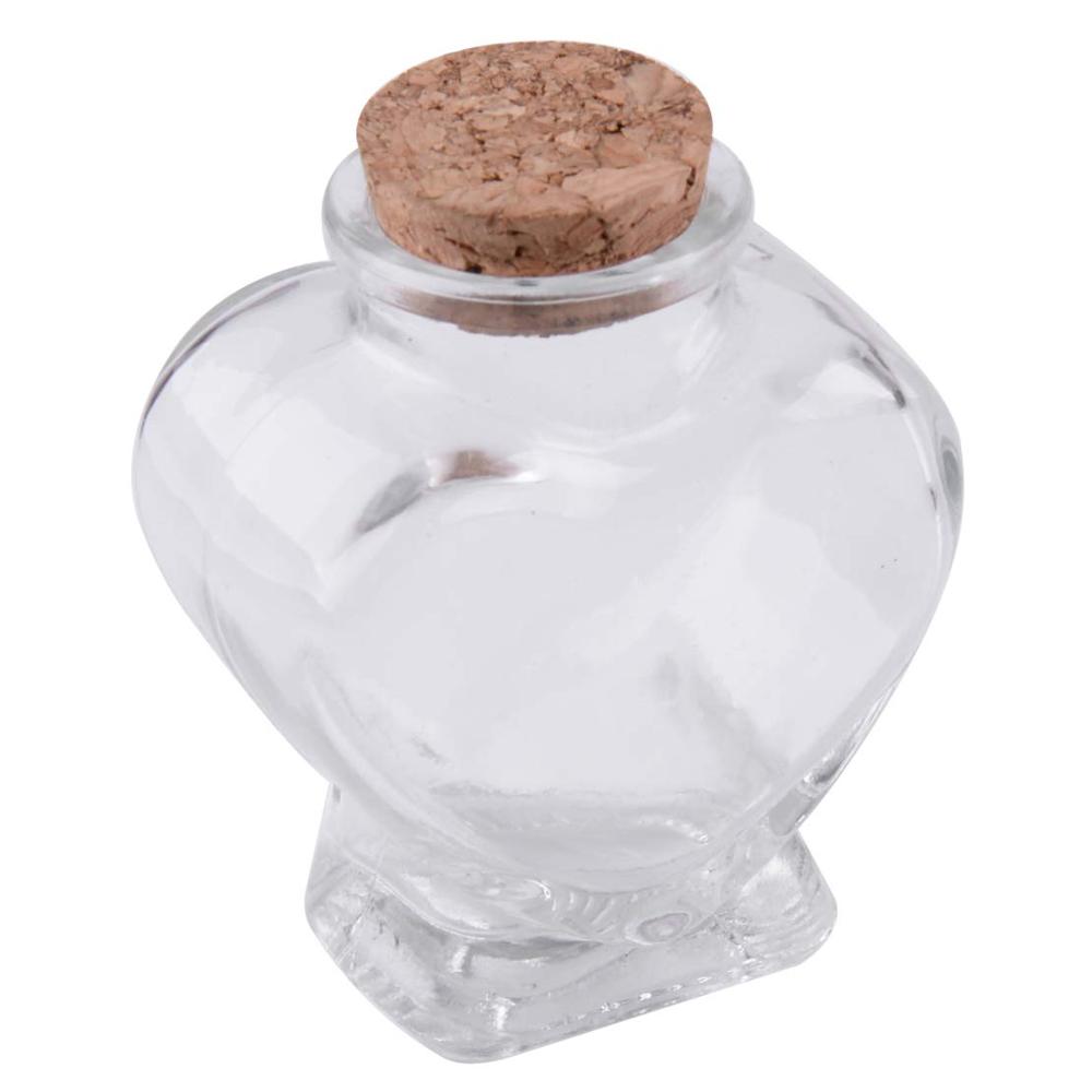 Wishing bottle drifting bottle wedding party Small Mini 80ml heart shape Glass Bottles Jars with Cork Stoppers