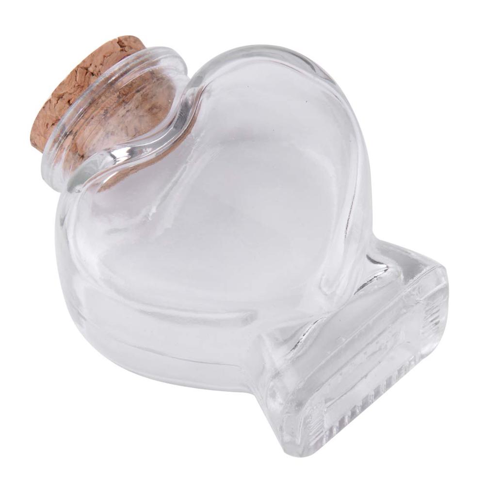 Wishing bottle drifting bottle wedding party Small Mini 80ml heart shape Glass Bottles Jars with Cork Stoppers