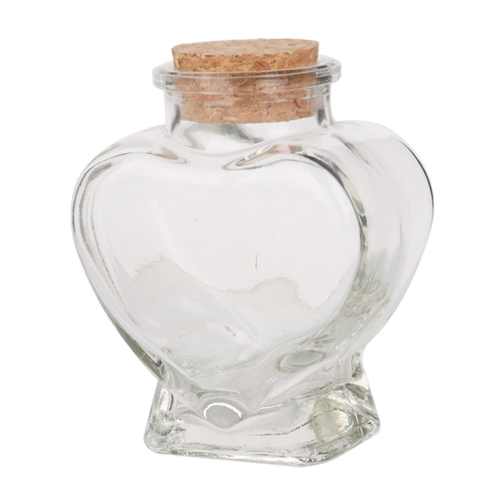 Wishing bottle drifting bottle wedding party Small Mini 80ml heart shape Glass Bottles Jars with Cork Stoppers
