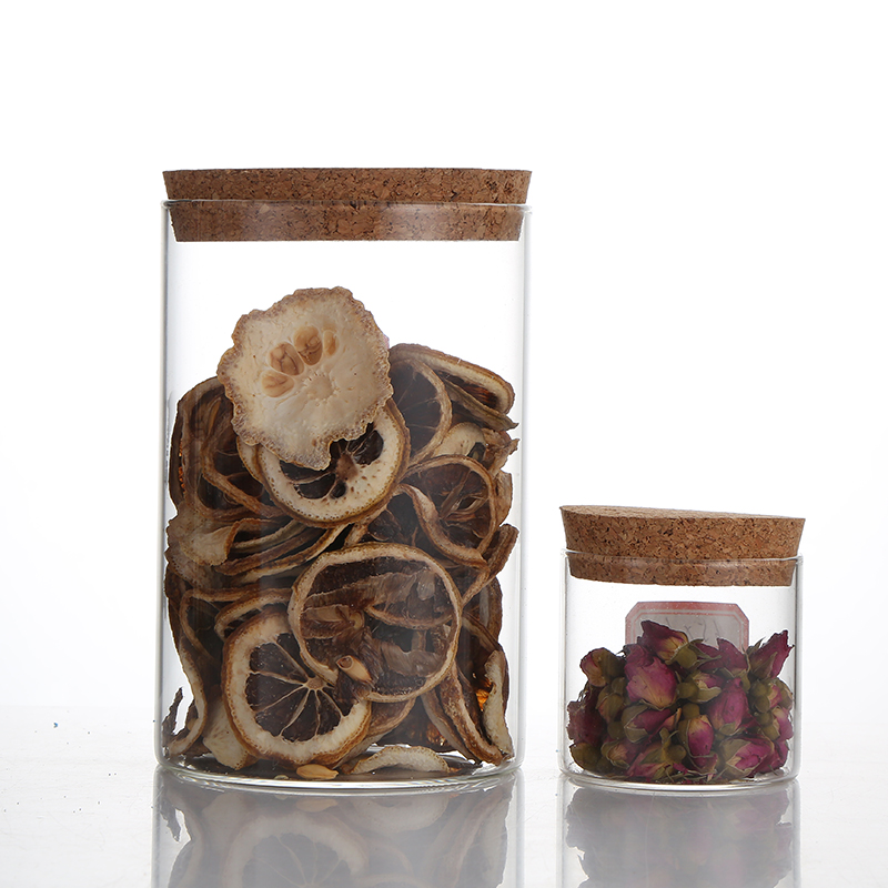 With Best Quality Glass Airtight Storage Jar Storage Jar wooden Lid Empty Food Storage Glass Jars