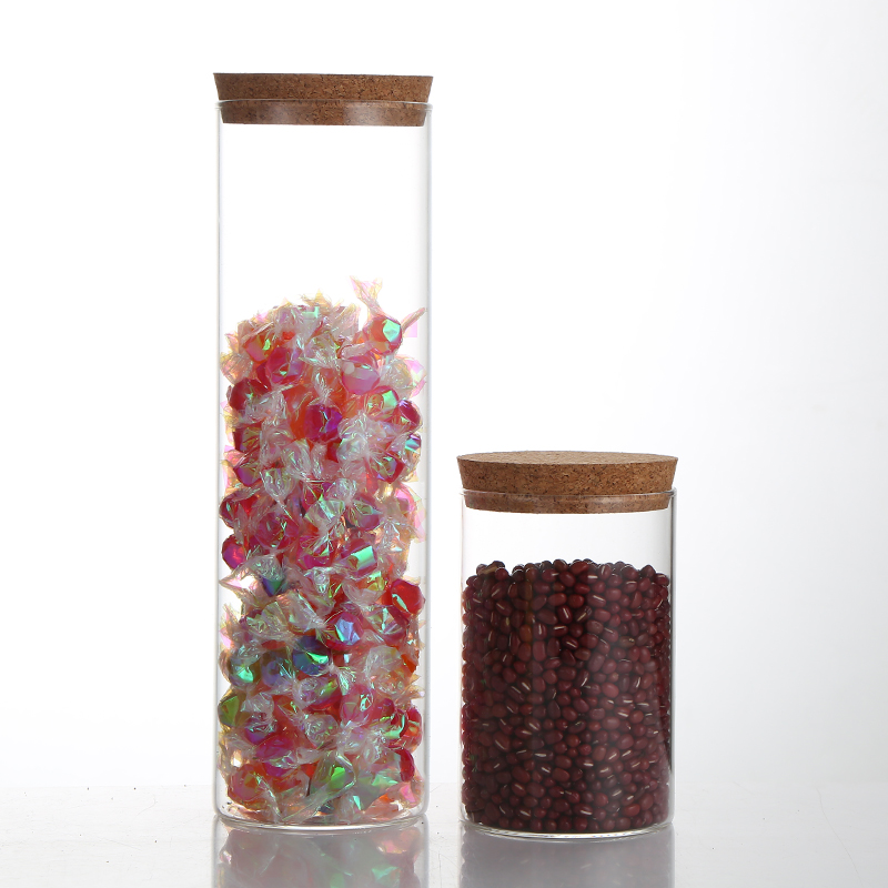 With Best Quality Glass Airtight Storage Jar Storage Jar wooden Lid Empty Food Storage Glass Jars