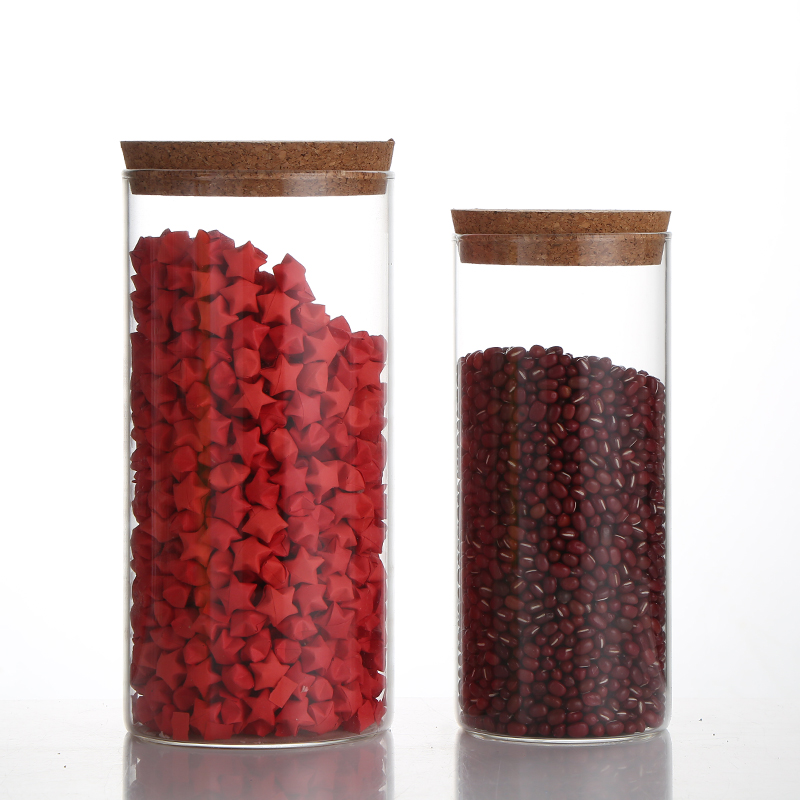 With Best Quality Glass Airtight Storage Jar Storage Jar wooden Lid Empty Food Storage Glass Jars