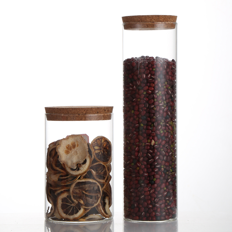 With Best Quality Glass Airtight Storage Jar Storage Jar wooden Lid Empty Food Storage Glass Jars