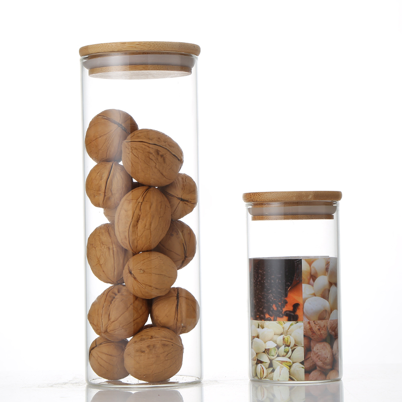 With Cheap Price Glass Storage Jar With Glass Lid Round Clear Food Storage Container Sealed Jar