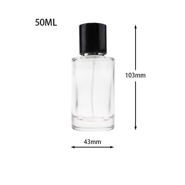 Women use 50ml straight side round glass perfume bottle