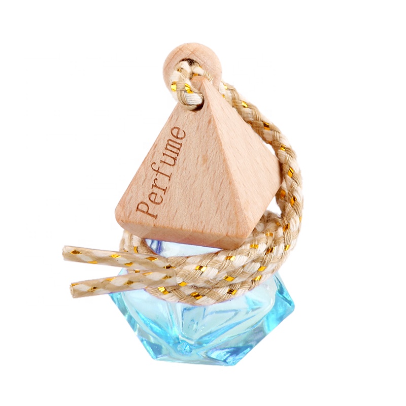 Wood Cap Car Perfume Essential Oil Hanging Bottle