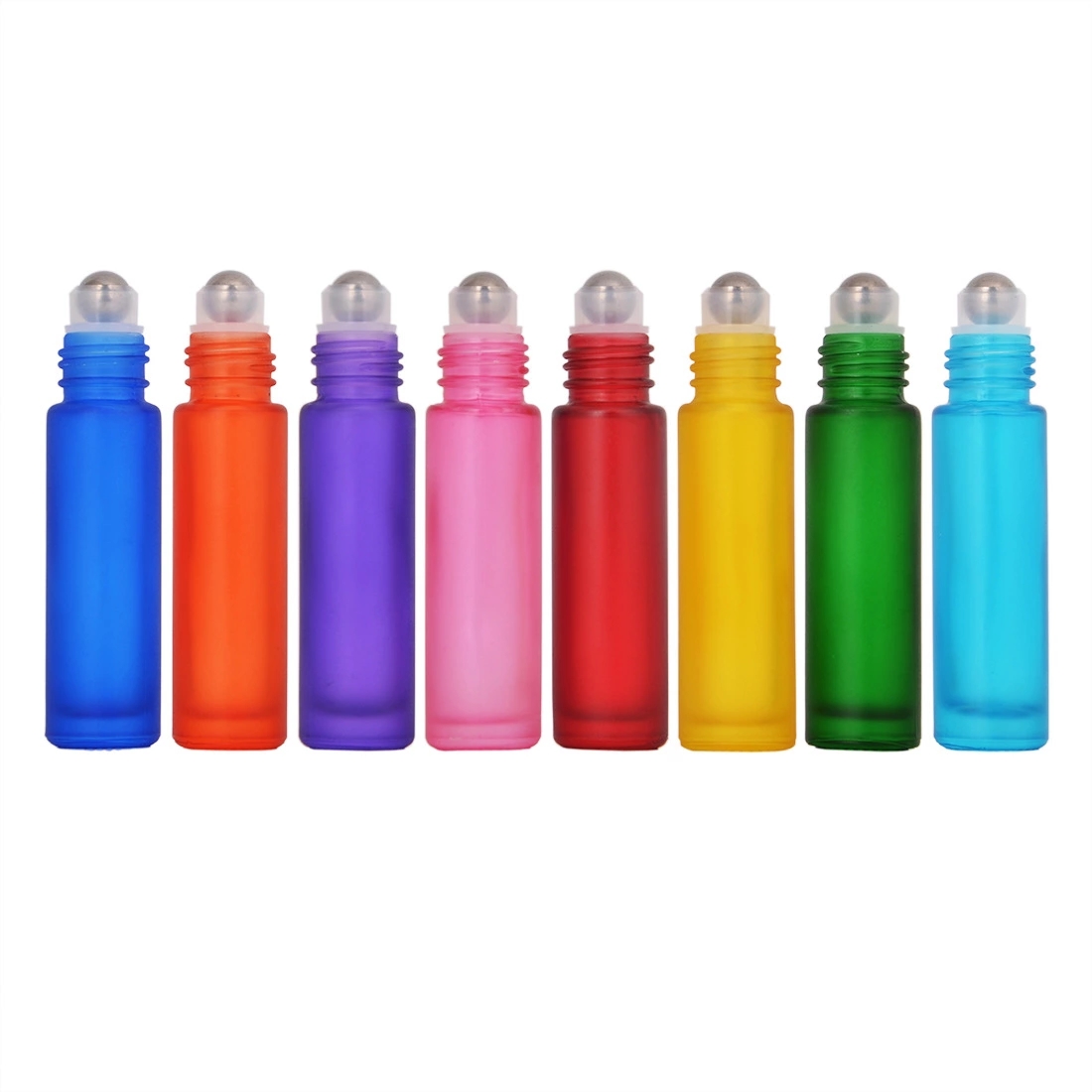 Wood Grain Lid Empty Thick Glass Roller Bottle 10ml Stainless Steel Glass Roll On Bottle
