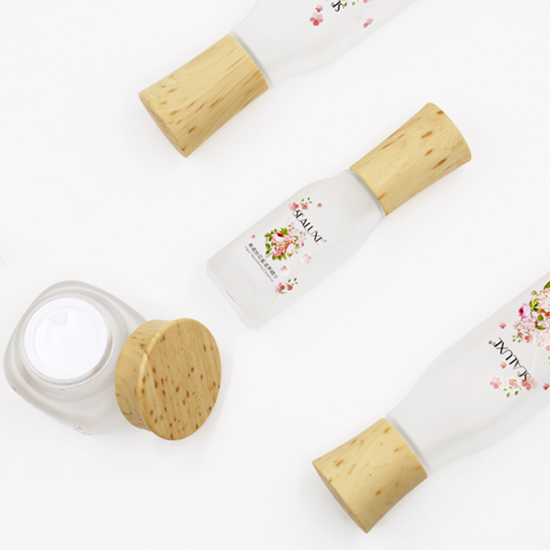 Wooden Pattern Frosted cosmetic package set