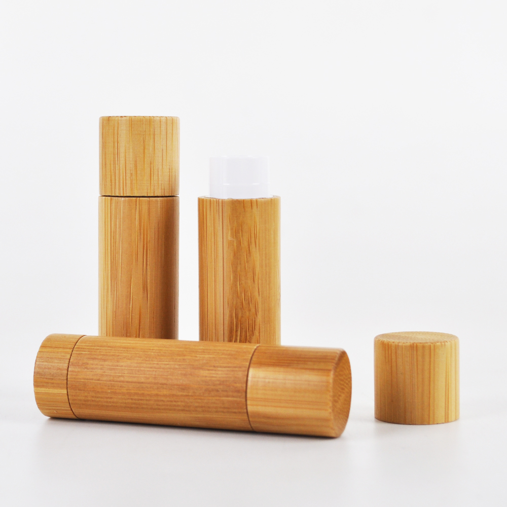 Wooden bamboo lipstick customized made 5ml empty tube fancy bamboo lip stick cosmetic packaging