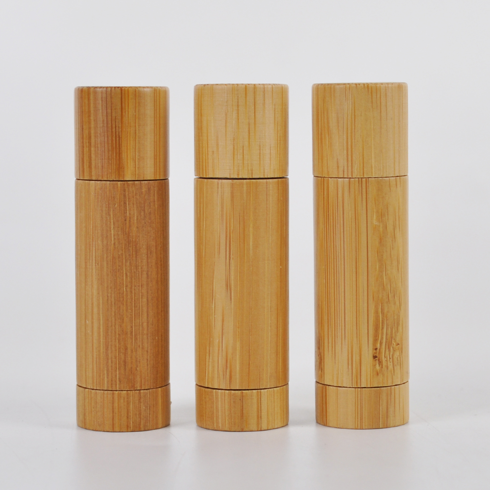 Wooden bamboo lipstick customized made 5ml empty tube fancy bamboo lip stick cosmetic packaging