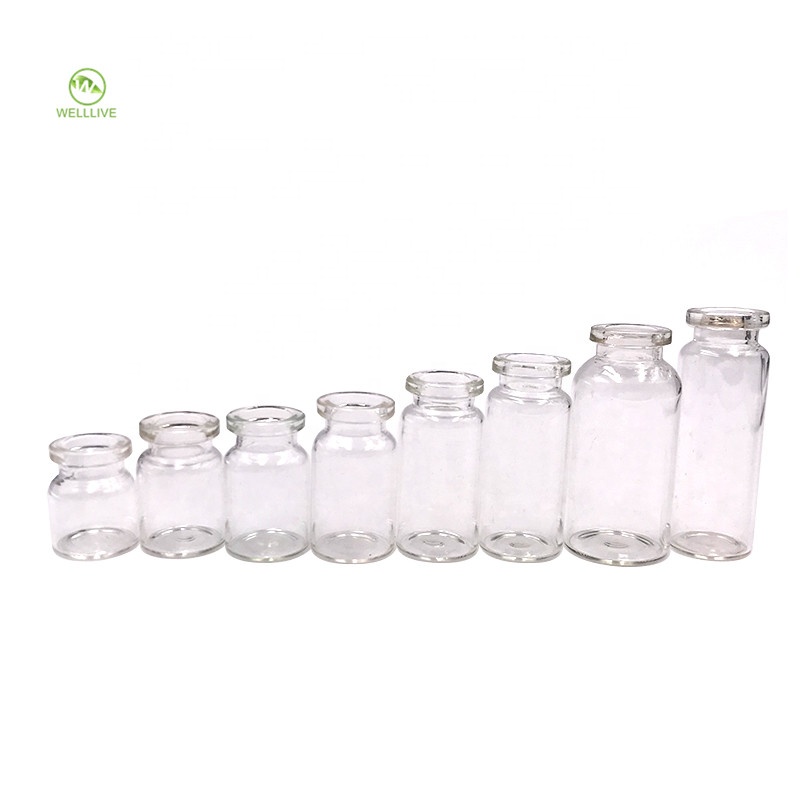 Wooden cork lid 1ml 2ml 3ml 4ml 5ml 6ml 7ml 8ml 10ml 15ml 20ml 30ml amber clear blue glass tube vials bottle