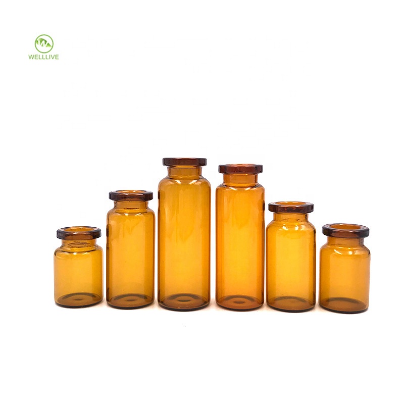 Wooden cork lid 1ml 2ml 3ml 4ml 5ml 6ml 7ml 8ml 10ml 15ml 20ml 30ml amber clear blue glass tube vials bottle