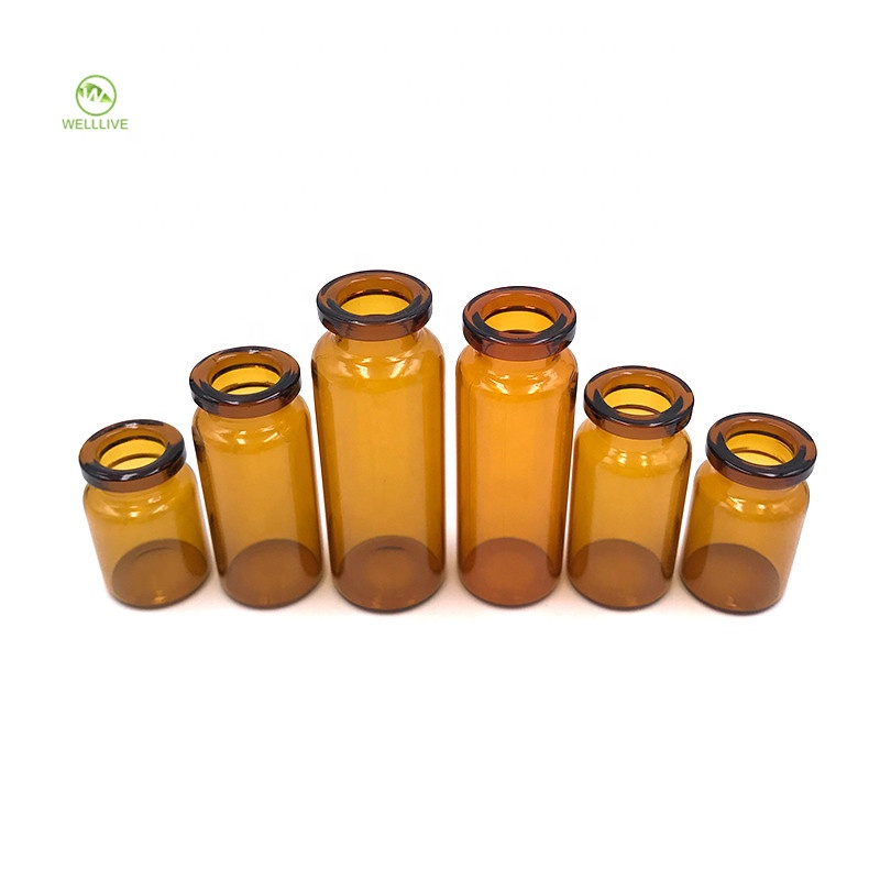 Wooden cork lid 1ml 2ml 3ml 4ml 5ml 6ml 7ml 8ml 10ml 15ml 20ml 30ml amber clear blue glass tube vials bottle